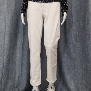 J CREW Women's Vintage Straight White Denim Jeans Ankle Length SIZE 31